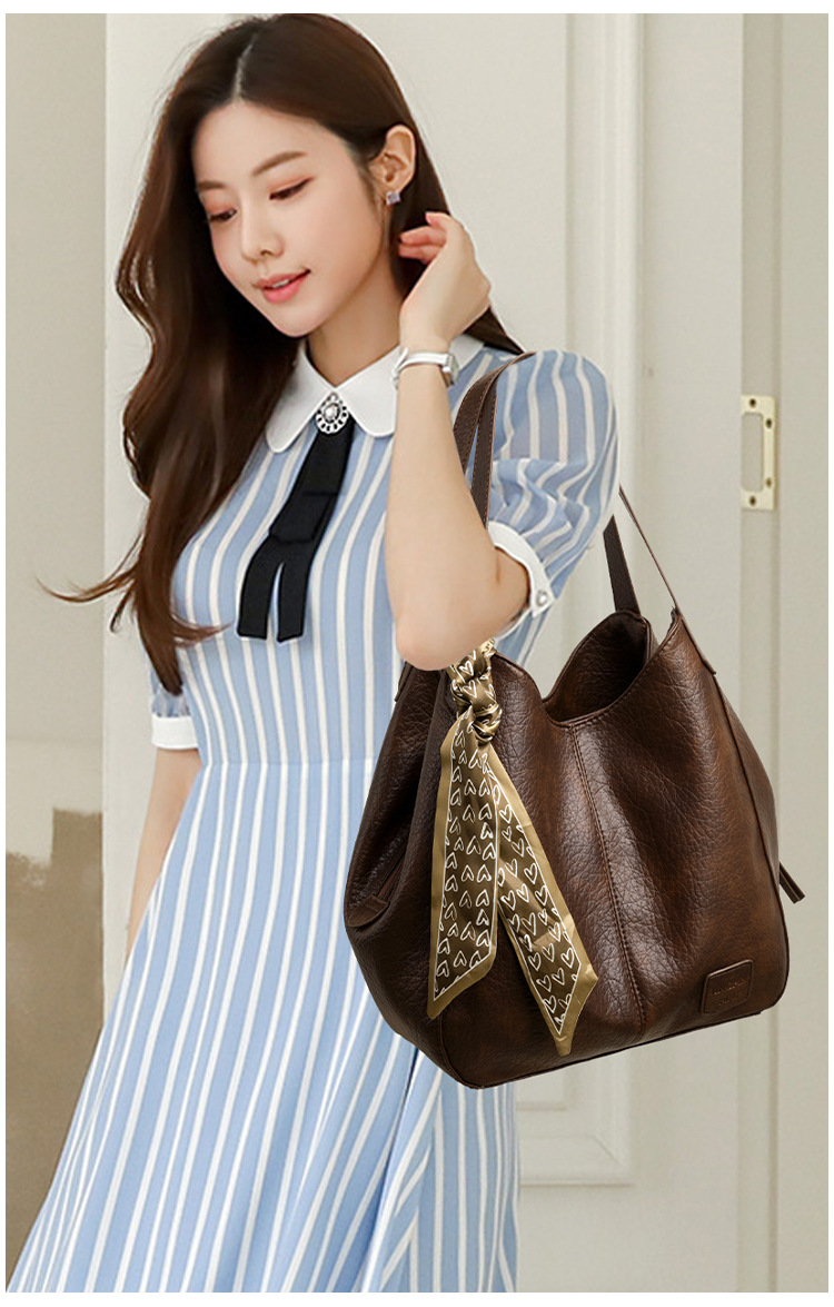 Retro Schultertasche Für Damen Große Commuter Handtasche Aus Leder_voghion.com