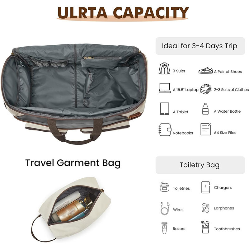 Nueva bolsa de ropa de viaje bolsa de equipaje hombre viaje bolsa de traje convertible bolsa de mano mujer tipo colgante