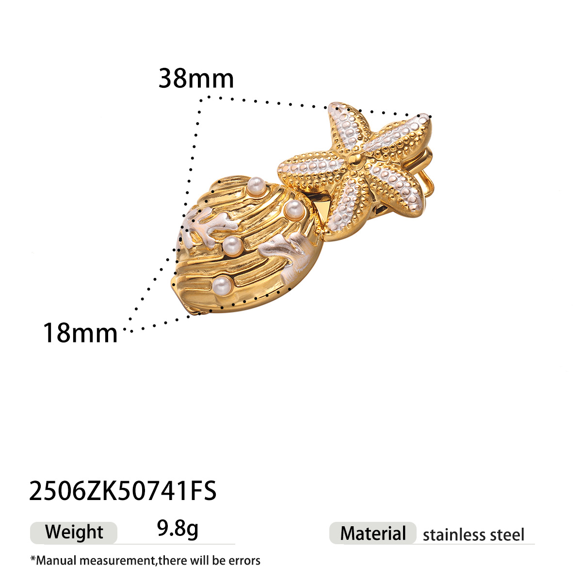Tena Tarjeta de horquilla de acero inoxidable europea y americana Ocean Beach Wind Estrella de mar Shell Pinza para el cabello de perlas de imitación Accesorios para el cabello exquisitos de alta calidad