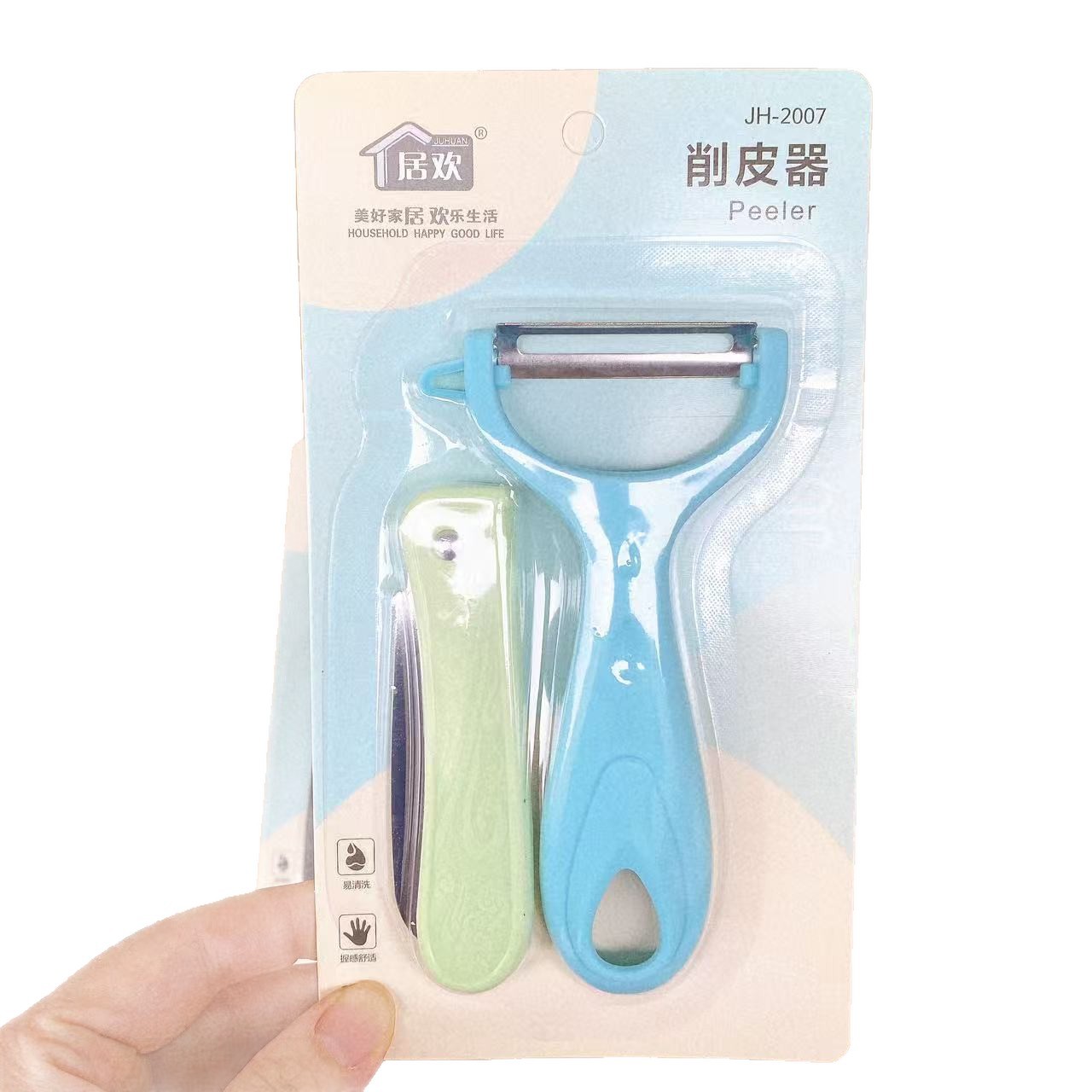 Cuchillo de corte de frutas de dos piezas conjunto raspador de frutas y verduras cocina multifunción combinación raspador portátil al por mayor