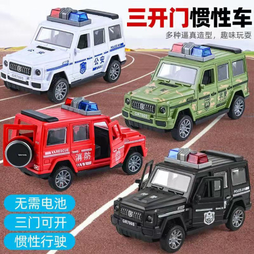 Cross-border children police car toy inertia car off-road large G car model springback car for boys internet celebrity toy car wholesale