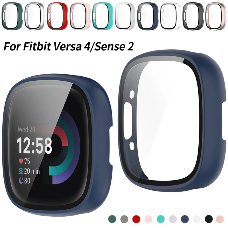 Applicable to Fitbit Versa4 case sense2 electroplated all-inclusive tpu protective case shell film integrated protective case