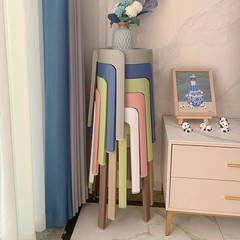 茶花塑料凳子加厚家用餐桌熟胶凳简约高板凳北欧客厅靠背方圆包邮