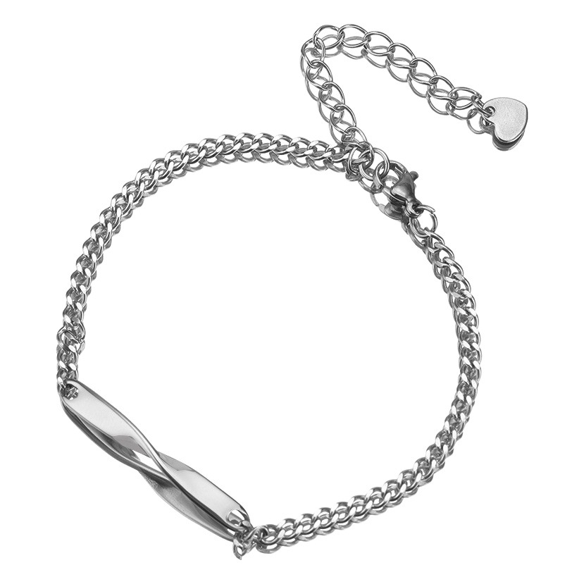 Cruz-frontera simple de acero inoxidable mobius pareja diy letras pulsera ins símbolo ilimitado hombres y mujeres regalo conmemorativo