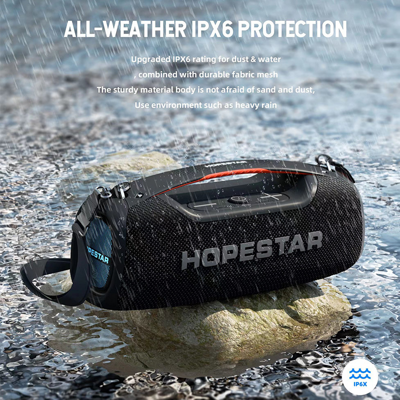 HOPESTAR-A60ワイヤレスbluetoothスピーカーの大出力100W大音量屋外携帯防水ストラップ携帯|undefined