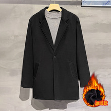 秋冬新款毛呢西装外套男士休闲西服上衣韩版潮流毛呢大衣夹克外套