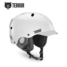 TERROR专业滑雪头盔男白色保暖透气防撞雪盔女单双板滑雪盔雪具F8
