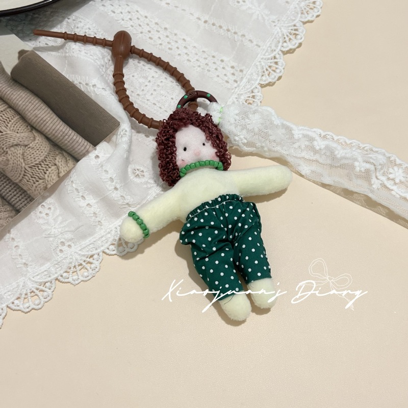 かわいい巻き毛マーメイド人形ペンダントフォレストニッチガールバッグペンダントぬいぐるみキーホルダーカーバッグアクセサリー|undefined