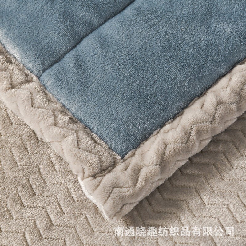 NANJIREN 3 층 퀼트 밀크 벨벳 베이 베이 벨벳 담요 따뜻한 낮잠 팔레이 벨벳 담요 양면 벨벳 담요