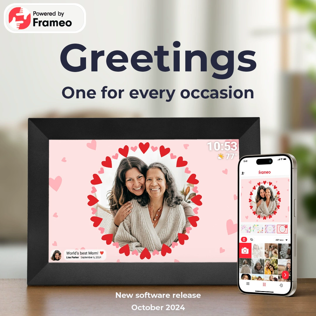 FrameoIPS большой экран 10,1 дюйма Wi-Fi облачная фоторамка цифровой сенсорный экран APP совместное видео и фото фоторамка