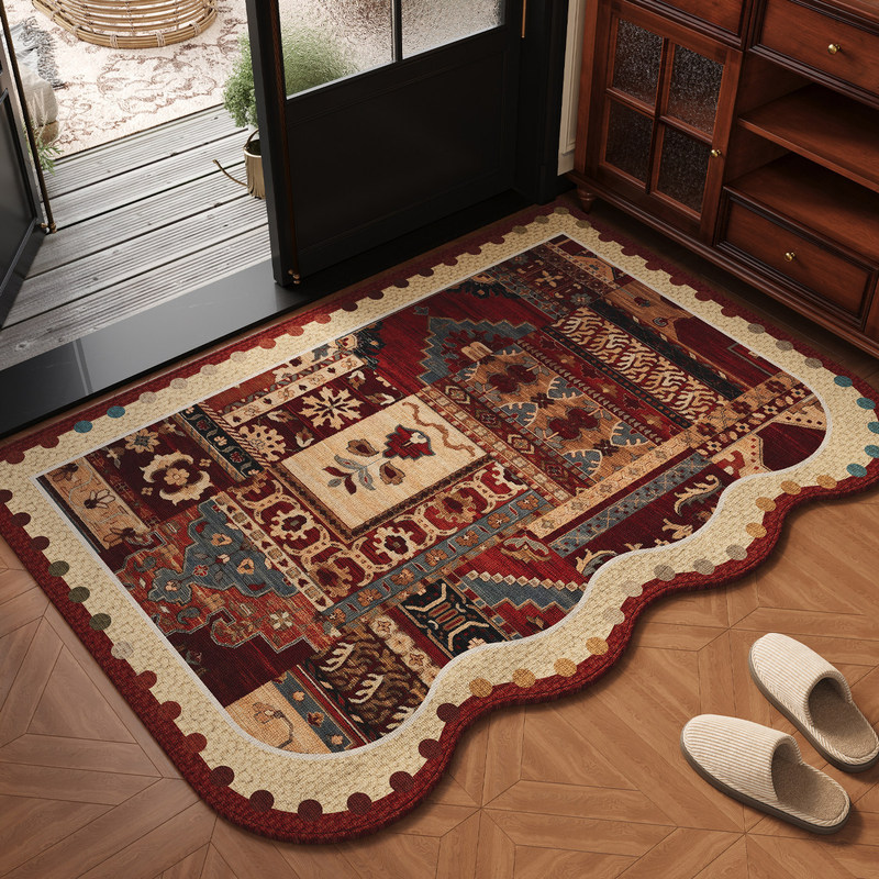 French-Style Vintage Loop Pile Entrance Door Mat, Non-Slip, Wear-Resistant, Washable, Freely Cuttable, Foot Mat for Entryway French-Style Vintage Loop Pile Entrance Door Mat, Non-Slip, Wear-Resistant, Washable, Freely Cuttable, Foot Mat for Entryway