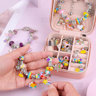 Children's Bracelet Beaded Girl Necklace Handmade DIY Jewelry Material Package Set Birthday Gift 9 Toys 6 Years Old 7/8