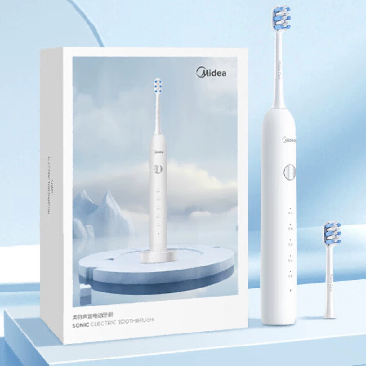 Электрическая зубная щетка Midea MR1 для взрослых с высокочастотной звуковой вибрацией 30 000 раз в минуту MC-AJ0101