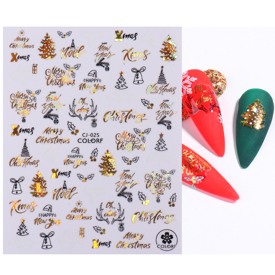 3g Weight Nail Patches Nail Supplies 1 Piece Quantity Santa Claus Pattern Simple Style Style Simple Style Santa Claus Paper Nail Patches 1 Piece 11