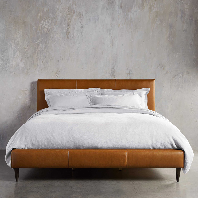 Nordic modern minimalist PU leather double bed with Italian light luxury style 1.5m soft-packed bed for hotels and inns