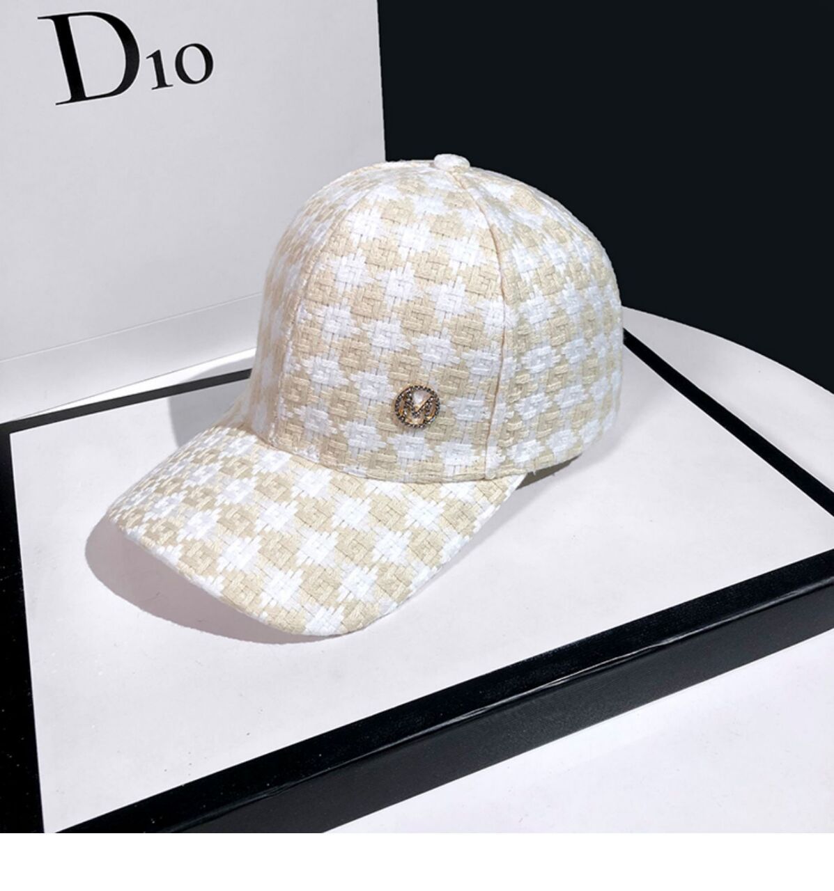 Γυναικεία φθινοπωρινή και χειμερινή καρό M Letter Γλώσσα πάπιας Κορεατικής έκδοσης Ευέλικτο μοντέρνο σκίαστρο μπέιζμπολ καπέλο_voghion.com