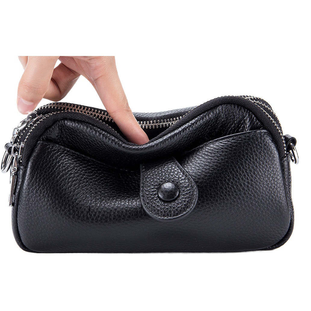 Moda de cuero genuino bolso de la mamá bolso del teléfono móvil nuevo mini bolso de mensajero de las mujeres de alto grado solo hombro bolso de las mujeres de gran capacidad