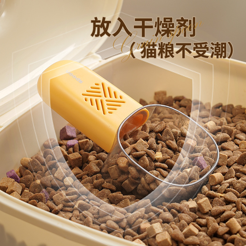 Cuchara de alimentación para gatos Cuchara de alimentación para gatos Comida para gatos Cuchara de comida para perros Cuchara de comida para mascotas Mango largo con clip de sellado Cuchara medidora Productos para gatos