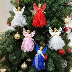 新品クリスマス装飾品立体天使人形レース小さなペンダントアイデアクリスマスペンダントクリスマスツリー装飾