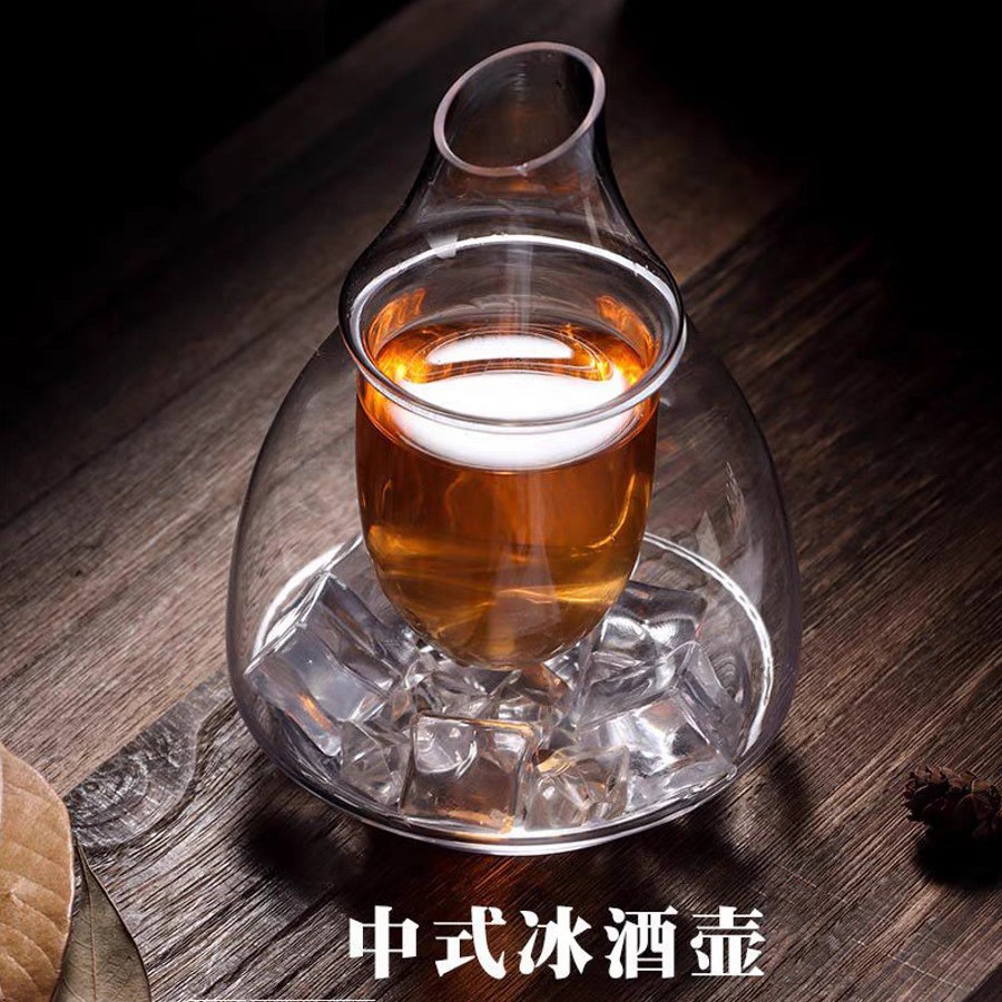 Japón helado azulado jarro de vino de vidrio conjunto pequeño vinos de bebida decantador de vino doméstico calentador de vino creativo taza de vino