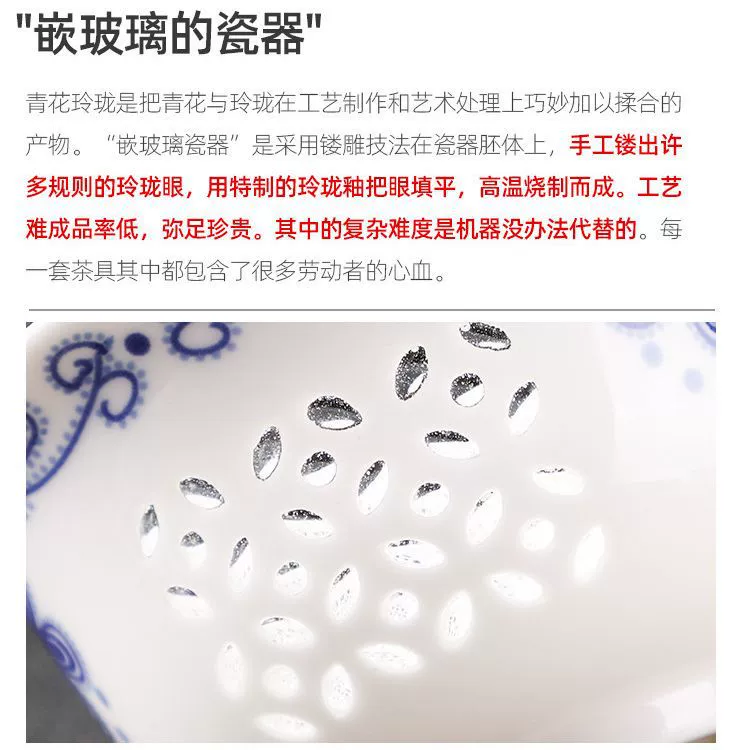 Blue and white tea set, ceramic tea cup