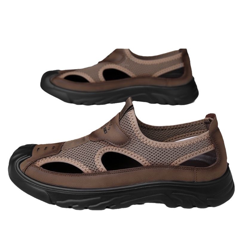 남성용 신발 샌들 홀 신발 비치 신발 메쉬 통기성 여름 새 스타일 슬립-오래 된 베이징 천 신발 캐주얼