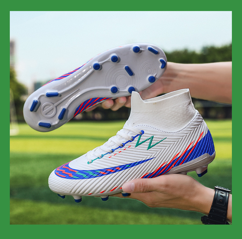High top football tf broken nails artificial turf AG nail leather feet for boys, girls, teenagers, and students training_voghion.com