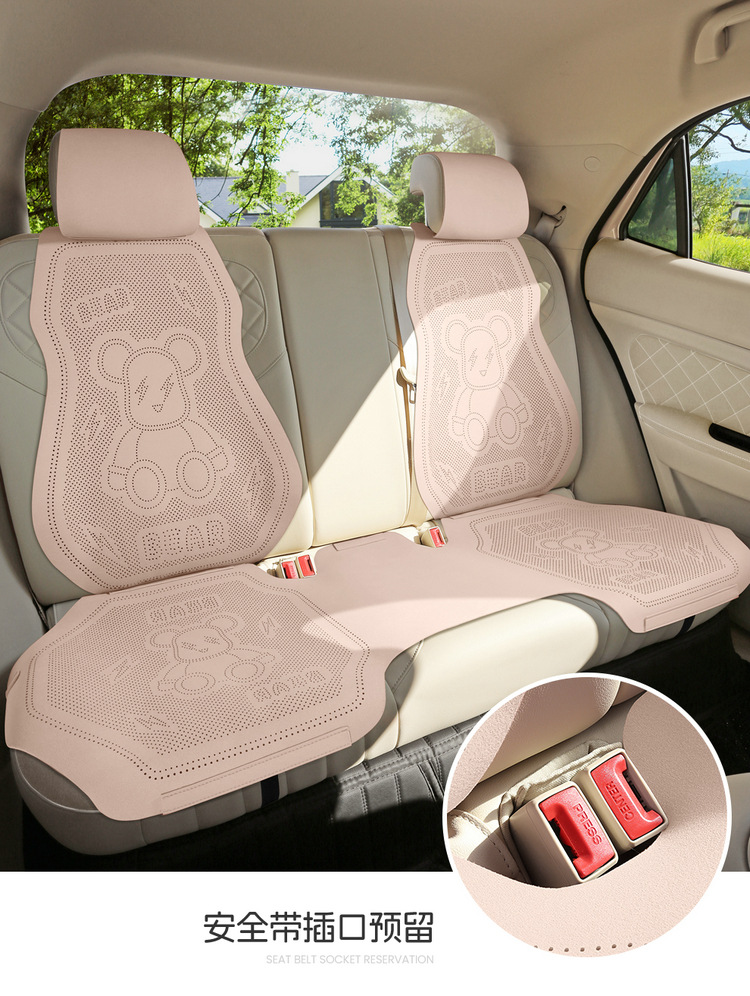 New Cartoon Lightning Bear Fur Half Pack Saddle Cushion Car Cushion Four Seasons Universal Thin Perforated Air Mat