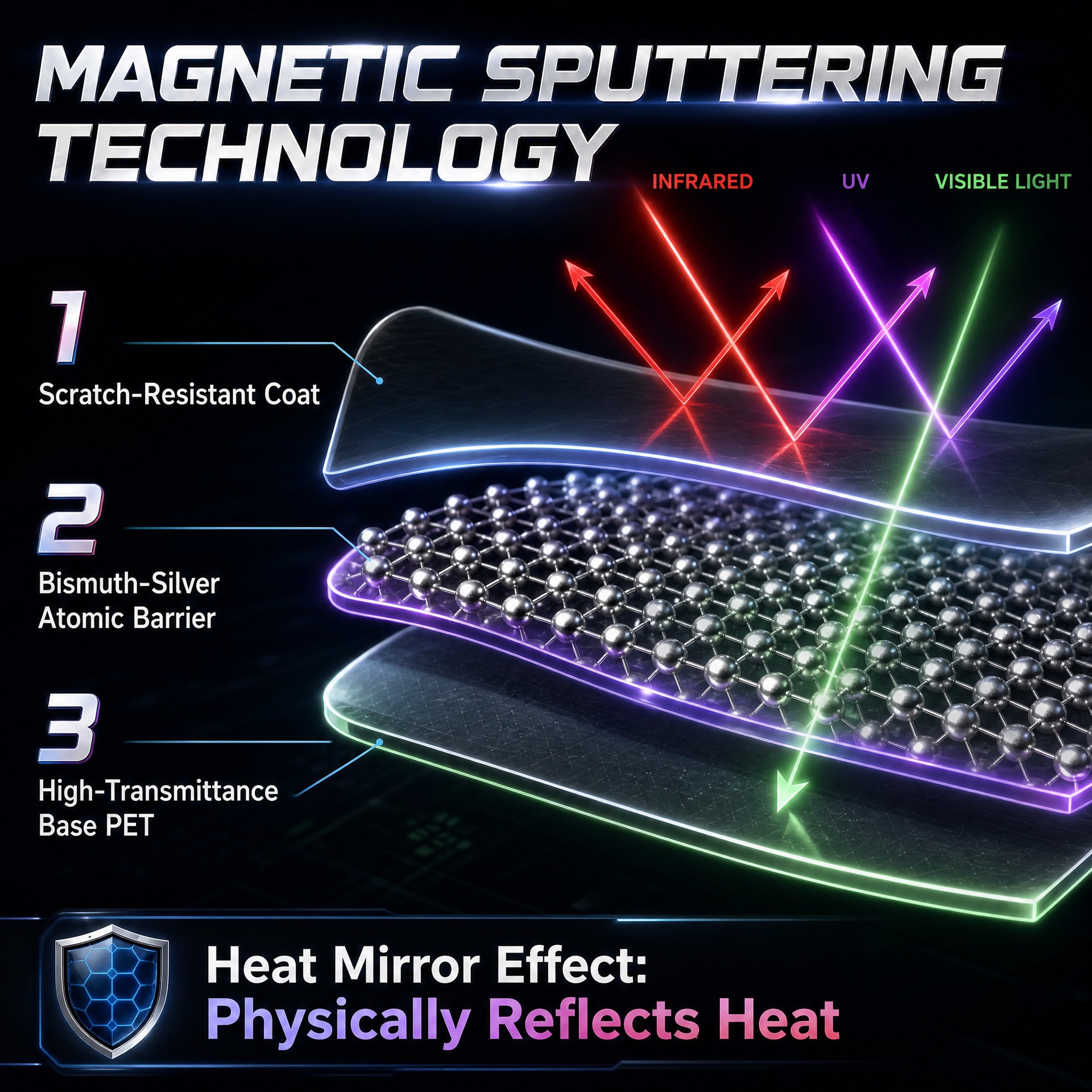 Car solar film 1mil 2mil 3mil 4mil thick ceramic film, safety and explosion-proof, high insulation, ultra-clear film