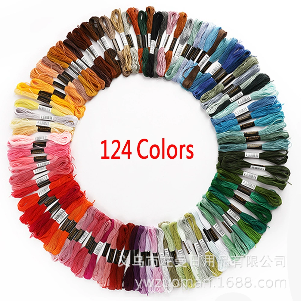 Нить для вышивания набор, 100 цветов хлопка, нити 8 м × 6‑нитей, assorted packaging
