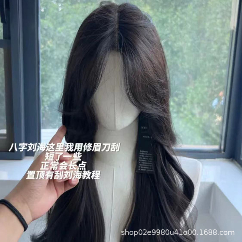 Lace Wig Women's Fashionable Long Hair Curly Hair Front Lace Hand-Woven Curly Hair Large Wave Curly Hair Full Top Full Head Cover