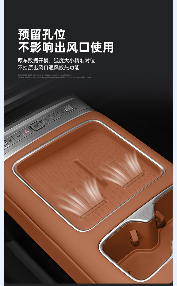 Suitable for 25 Models of Fang Cheng Bao Ti7 Wireless Charging Silicone Anti-Slip Mat, Central Control Water Cup Holder, Car Accessories Modification Parts