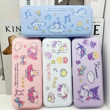 库洛米文具盒儿童卡通贴纸DIY铅笔盒大容量双层学生文具收纳盒