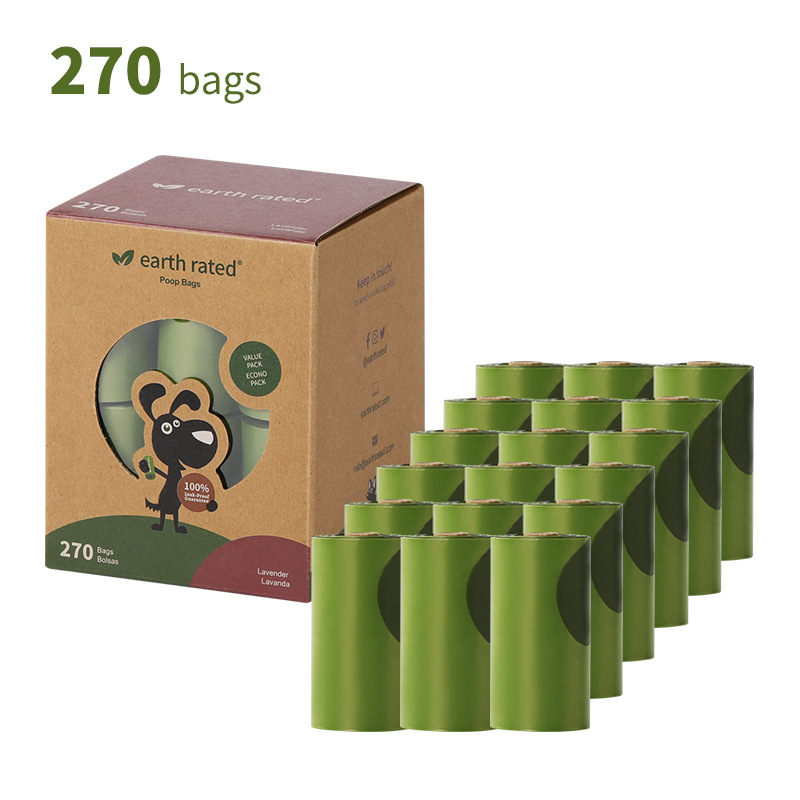 1.5 seda biodegradable EPI bolsa de heces de perro sabor lavanda bolsa de heces bolsa cartón kraft bolsa de basura de mascotas