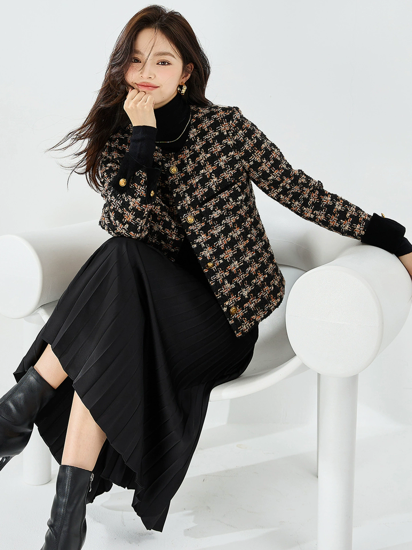 Классический ретро бархатная куртка, стиль Chanel