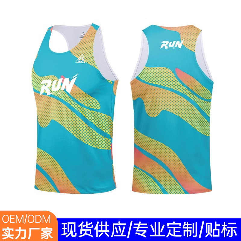 Customized Large-Size Quick-Drying Sports Marathon Vest, Running Training Competition Fitness Team Uniform with Logo Printing