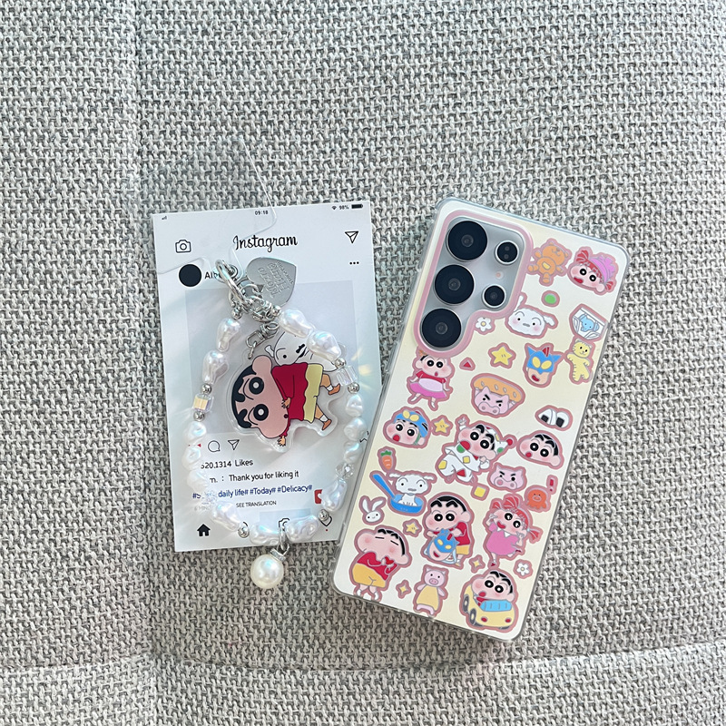 日本と韓国の漫画フルスクリーン Xiaoxin Samsung S25Ultra レーザーケース Samsung S24+/S23plus 携帯電話ケースに適しています|undefined