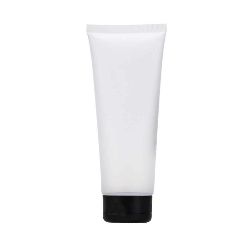 Materiales de Embalaje Xumin, Botella de Tubo Suave de PE de 100 ml, Botella Esmerilada para Limpiador Facial, Tubo Suave Cosmético con Tapa Abatible Negra, Botella para Mascarilla Limpiadora