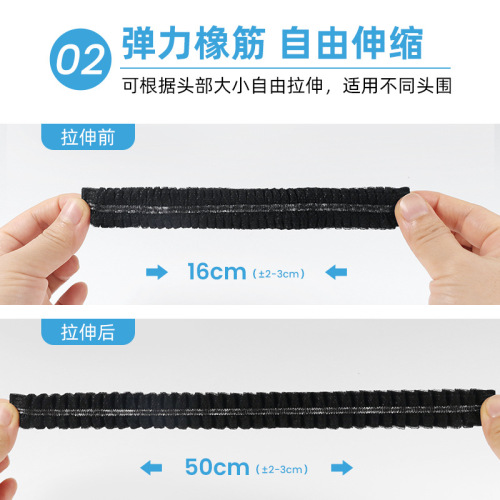 Black Disposable Non-woven Cloth Hat for Food Service Kitchen Hygiene Work, Ventilated Chef's Fume Hood Dustproof Head Cover