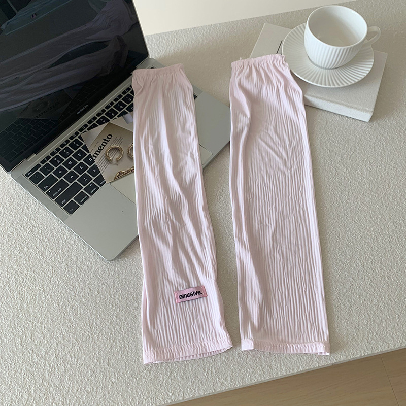 Funda de manga de hielo suelta y transpirable verano nuevo estilo arrugado todo fósforo color sólido parasol al aire libre protección UV funda de manga de brazo