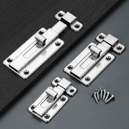 Stainless steel side insert fasteners, window and bathroom, no left or right, manual two-way fasteners, double-headed sliding door latch