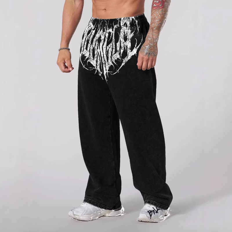 Trendy Brand Sweatpants Youngla American Style New Men's Jogging Sports Muscle Fitness Casual Loose Straight-Leg Pants Trendy Brand Sweatpants Youngla American Style New Men's Jogging Sports Muscle Fitness Casual Loose Straight-Leg Pants