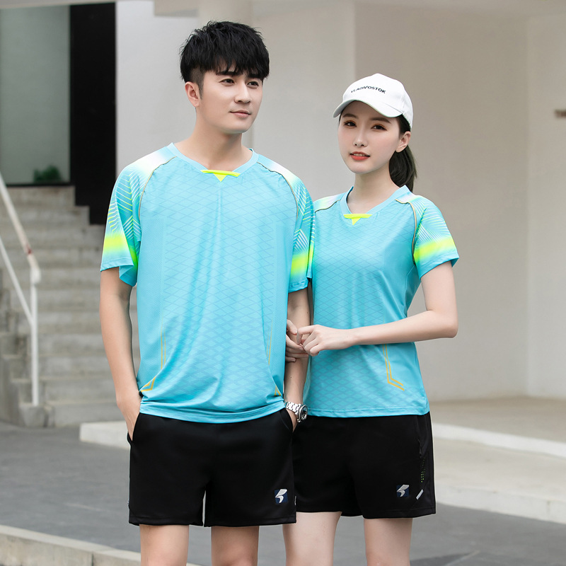 New Badminton Suit Men's and Women's Breathable Quick-drying Tennis Children's Training Running Fitness Sportswear Printed Number