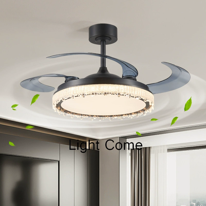 Невидимый вентилятор, люстра, итальянский минималистичный свет, роскошный круглый вентилятор, лампа высокой яркости, защита глаз, сильный ветер, потолочный вентилятор для ресторана, лампа