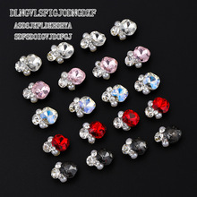 网红爆款美甲堆钻肥方大钻球红色超闪水晶钻幻彩白月光粉指甲饰品