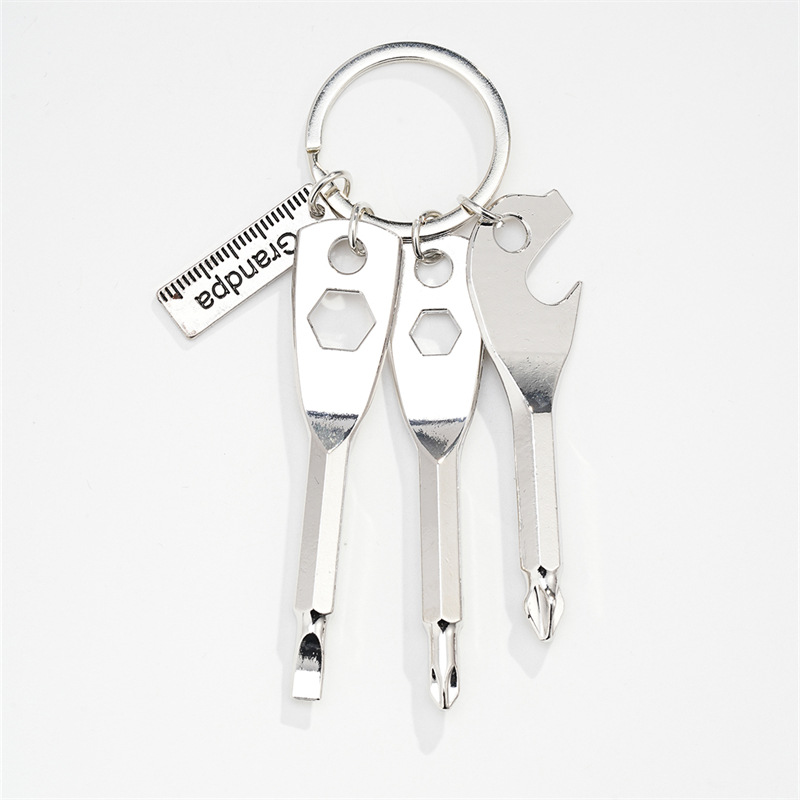 43g Weight Keychain Classification 1 Piece Quantity Daily Occasion Alloy Material Father'S Day Festival Bottle Opener, Screwdriver Pattern Men's Gender Simple Style Style Simple Style Bottle Opener Screwdriver Alloy Father'S Day Men's Keychain 6