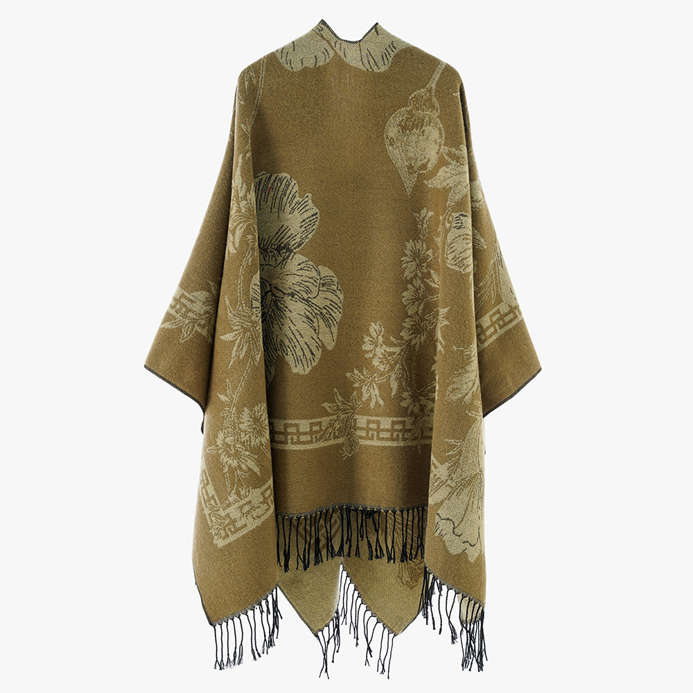 Nueva impresión universal otoño y invierno jacquard chal chal imitación de cachemir doble cara chal popular en Europa y América