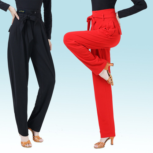 Spring and Autumn Jitterbug Square Dance Team Small Feet Elastic High Waist Team Uniforms Practice Performance Wear Pants to Show Slim Commuting Temperament