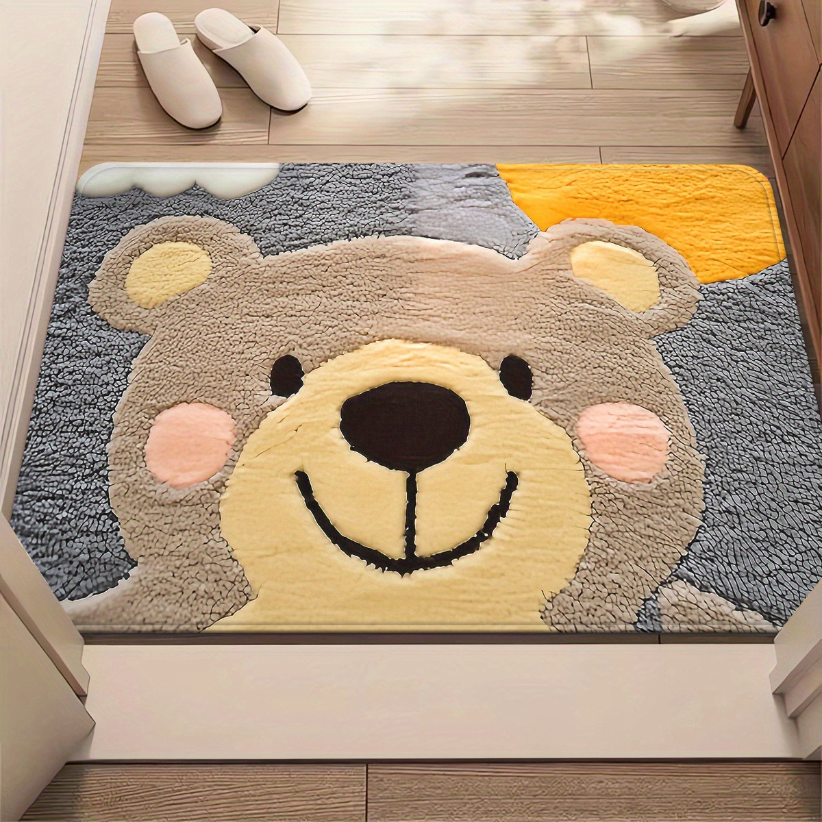 Cross-Border Hot-Selling Bathroom Floor Mats, Thickened, Cool and Absorbent Imitation Cashmere Foot Mats, Can Be Wholesaled and Shipped as Bathroom Entrance Mats