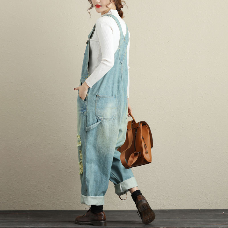 Distressed Overalls - Black